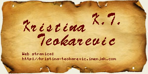 Kristina Teokarević vizit kartica